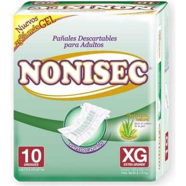 Nonisec pañal recto XG x 10 unidades