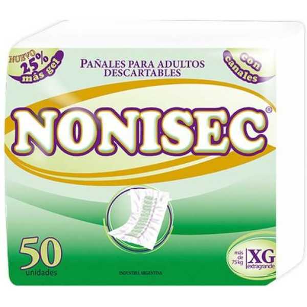 Nonisec pañal recto Rotulado XG x 50 unidades