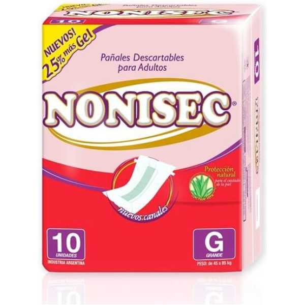 Nonisec pañal recto G x 10 unidaes