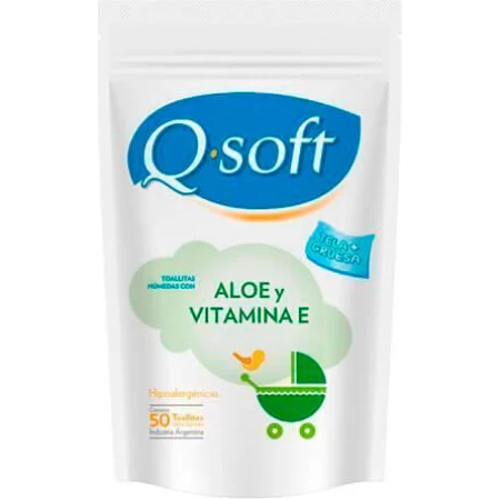 Toallitas Qsoft repuesto c/ Aloe x 50u