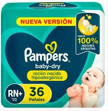 Pampers Baby Dry RN + (hasta 6kg)