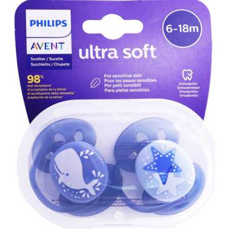 Chupete Ultra Soft Deco Philips Avent 6-18 x2
