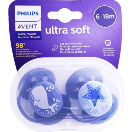 Chupete Ultra Soft Deco Philips Avent 6-18 x2