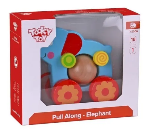 Elefante de madera - De arrastre - Tooky Toy - Imagen 2