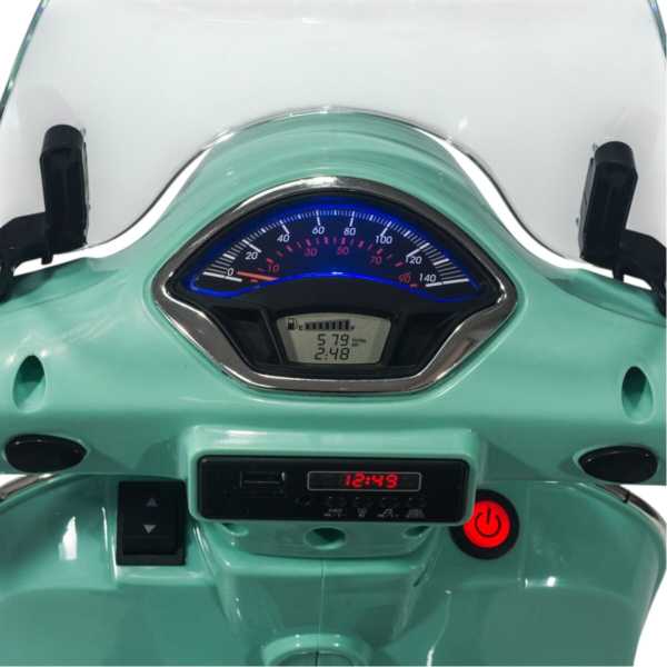 Moto a Batería Vespa Asiento de Cuero, Usb, Luces y Musica - Imagen 7