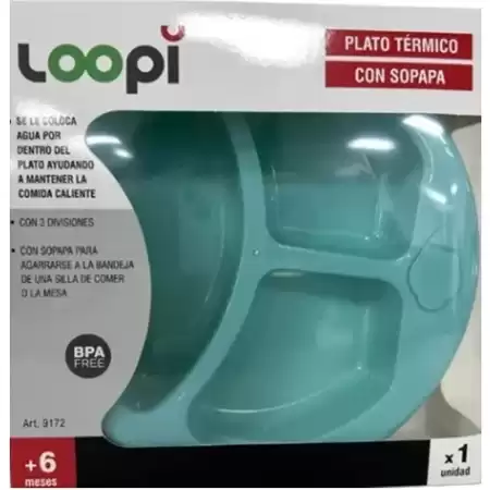 Loopi Plato Térmico 3 Divisiones Con Sopapa