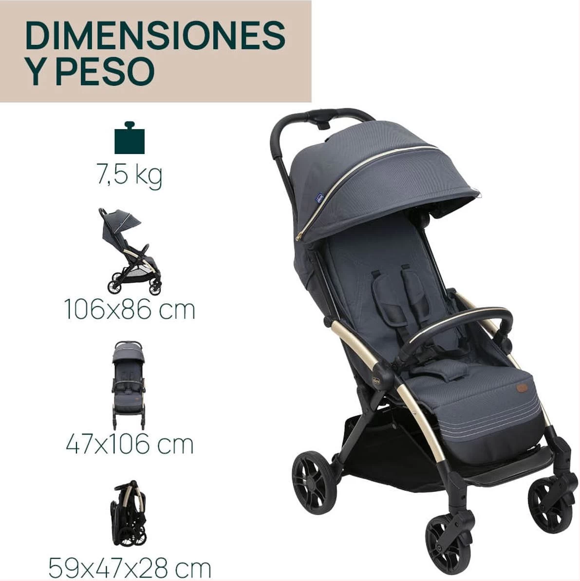 Coche Goody Xplus Ultraliviano Chicco - Imagen 3