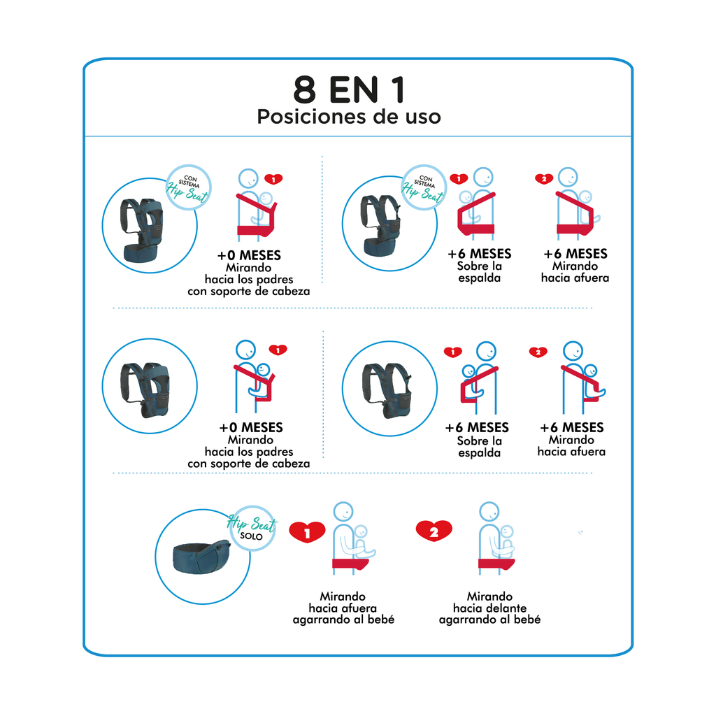 Mochila Portabebé 4010 0 a 15kg Love - Imagen 2