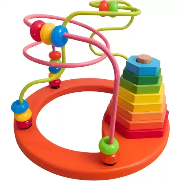 Juego Didáctico Madera Prono Laberinto + Torre De Encastre - Imagen 2