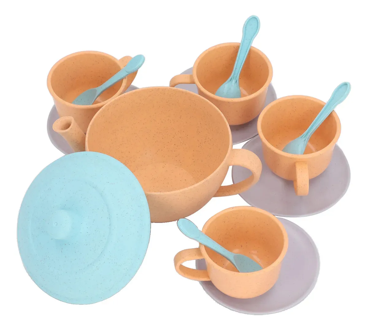 Juego De Té Ecológico Con Tetera Y Accesorios 22 Piezas Blanco - Imagen 4