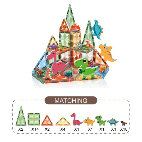 Bloques Magneticos con Dinosaurios x 36 Piezas - Imagen 3