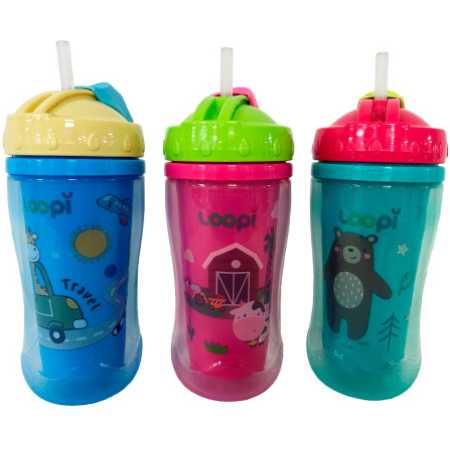 Vaso Con Sorbete de Silicona Loopi- 240ml