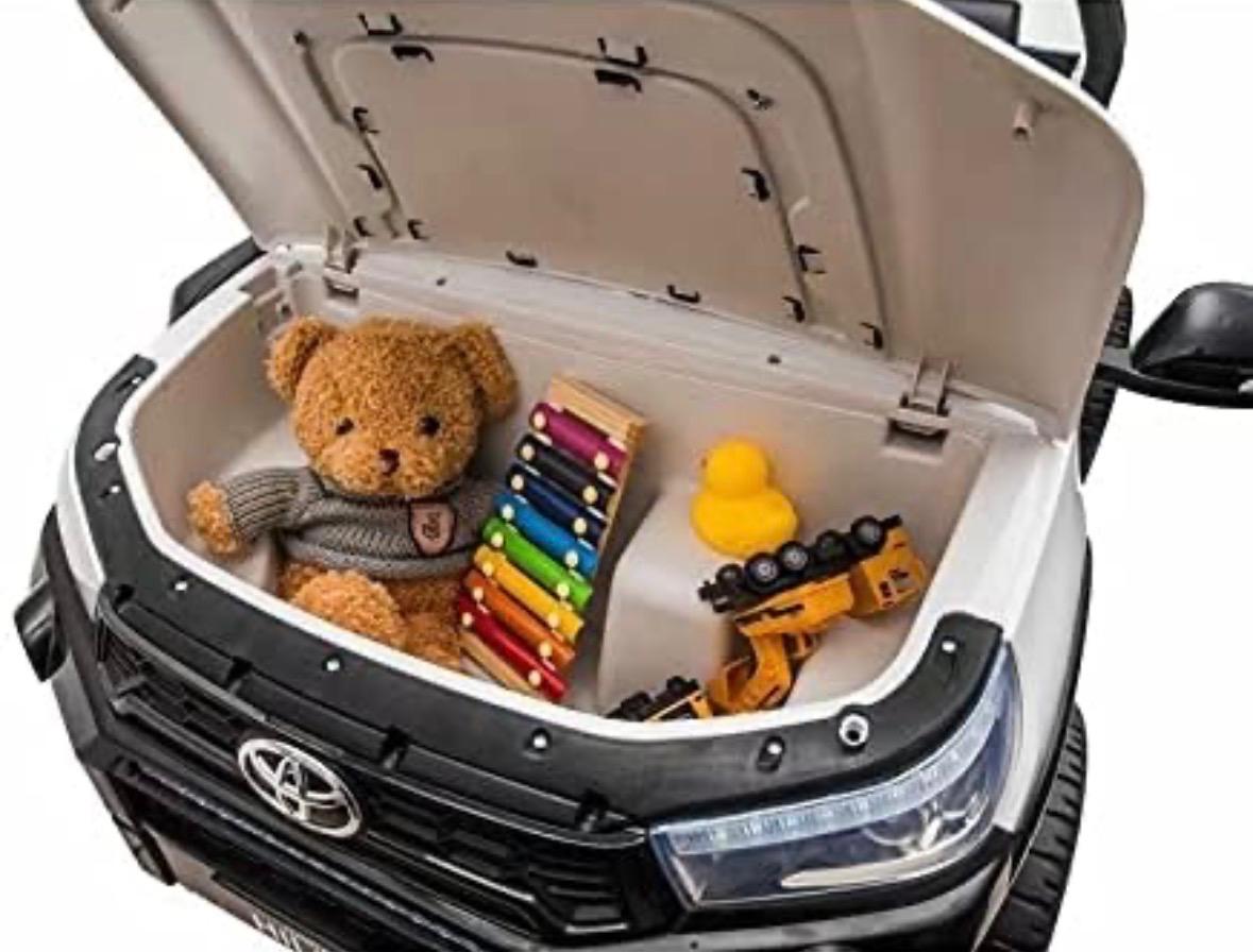 Toyota Hilux Rugged 24V 7AH Asiento de Cuero, 2 motores, Luces Delanteras y Traseras - Imagen 11