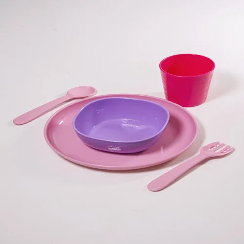 Set De Plato, Bowl, Vaso Y Cubiertos Loopi - Imagen 3