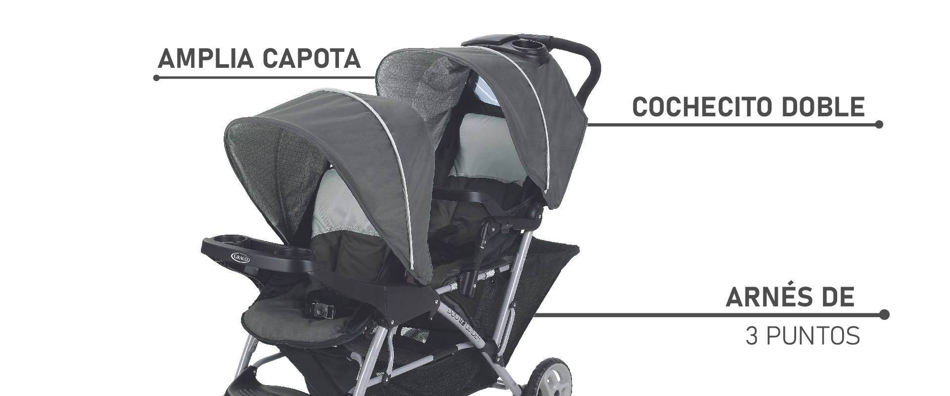 Coche Graco Doble Douglider Click Connect - Imagen 4