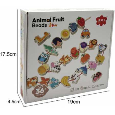 Juego De Aprendizaje De Madera -“Frutas y animales”.