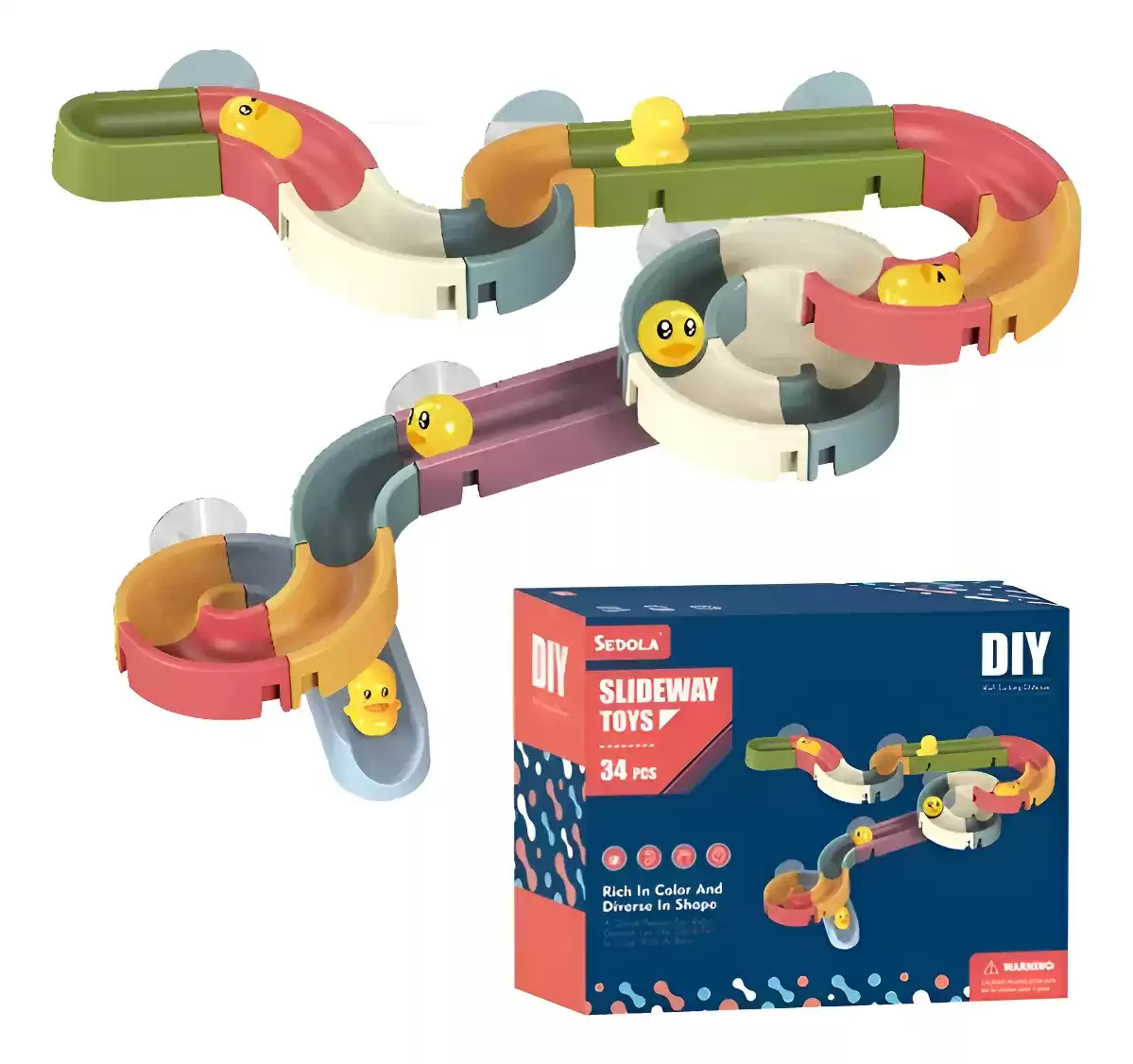Juego Laberinto De Agua Para Baño Tobogán Patitos