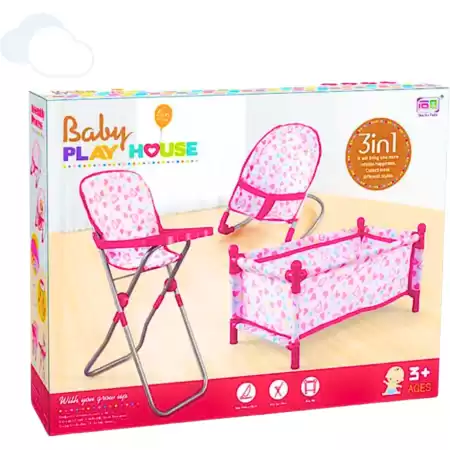 Set De Muñecas 3 En 1 Mecedora Cochecito Explorer Fan